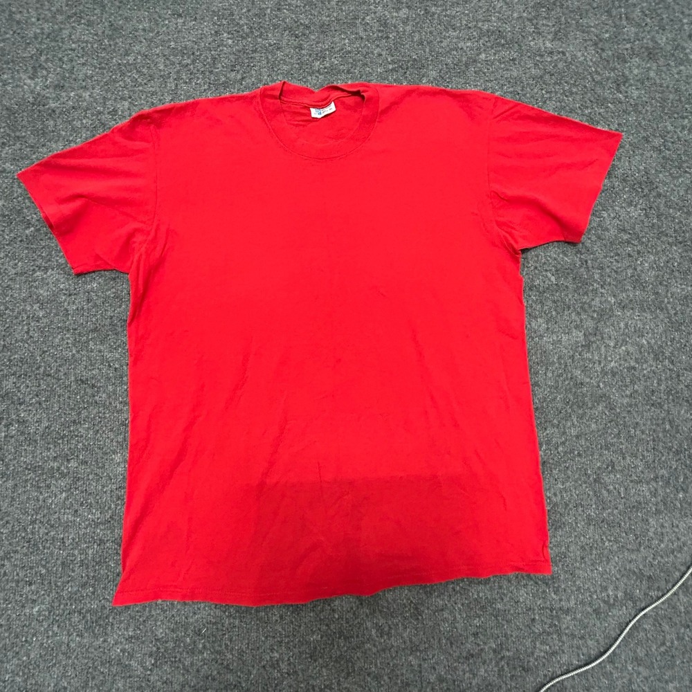 Sportswear TShirt Mens XL Red Cotton ShortSleeve Crewneck Blank Vintage Holes
